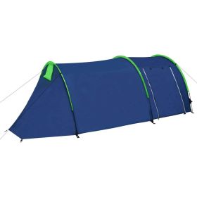 tunnvidaXL Camping Tent 4 Persons Navy Blue/Green