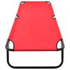 vidaXL Folding Sun Lounger Red Steel