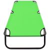 vidaXL Folding Sun Lounger Steel Green