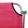 vidaXL Sun Lounger with Canopy Steel Pink