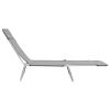 vidaXL Folding Sun Loungers 2 pcs Steel and Fabric Gray