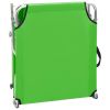 vidaXL Folding Sun Lounger with Canopy Steel Apple Green