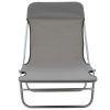 vidaXL Folding Sun Loungers 2 pcs Steel and Fabric Gray