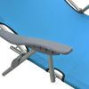 vidaXL Sun Lounger with Canopy Steel Blue