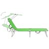 vidaXL Folding Sun Lounger with Canopy Steel Apple Green