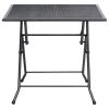 vidaXL Folding Mesh Table 31.5"x31.5"x28.3" Steel Anthracite